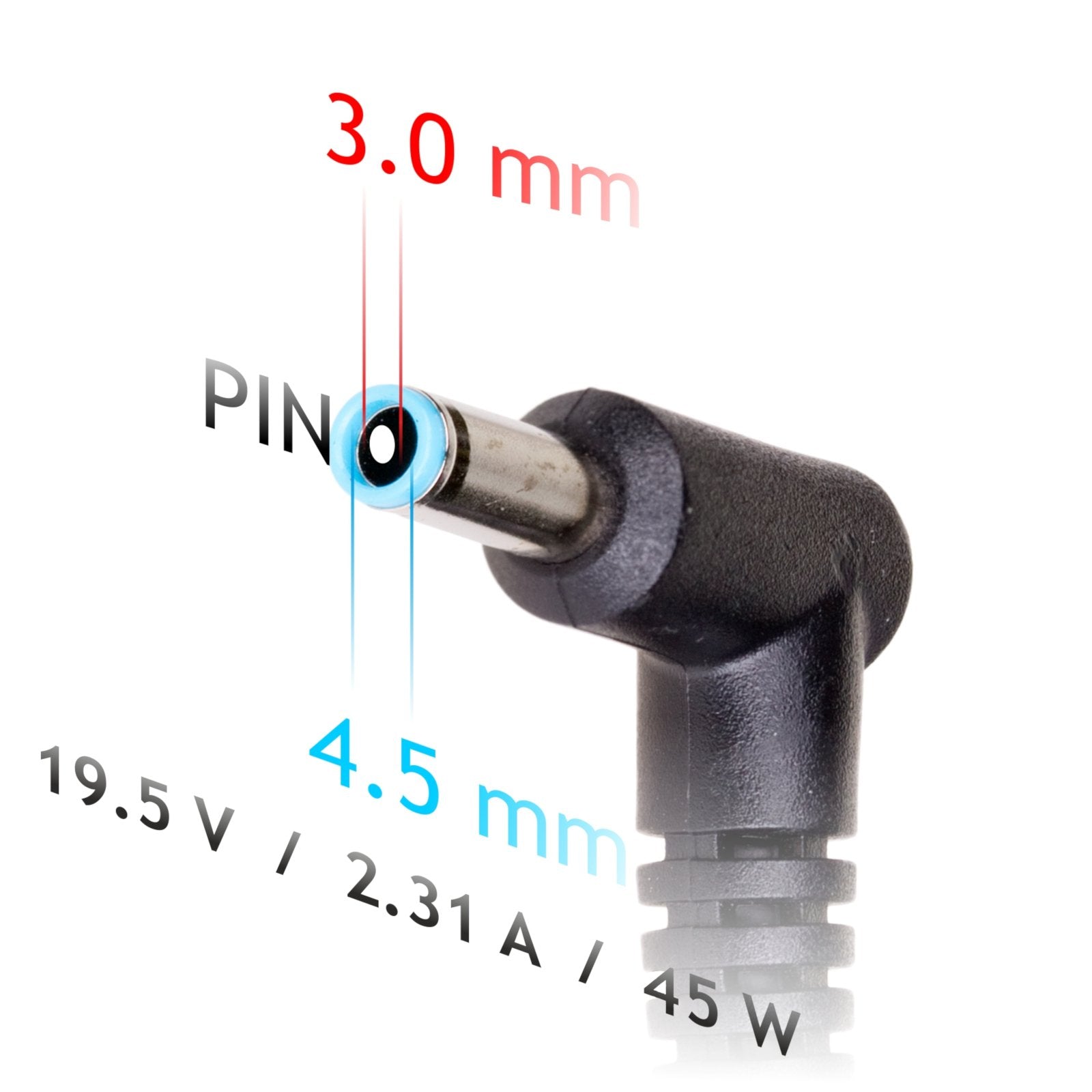 Akyga Cargador Para Portátil Para Hp Ak-Nd-69 19.5v / 2.31a 45w 4.5 X 3.0 Mm + Pin Hp