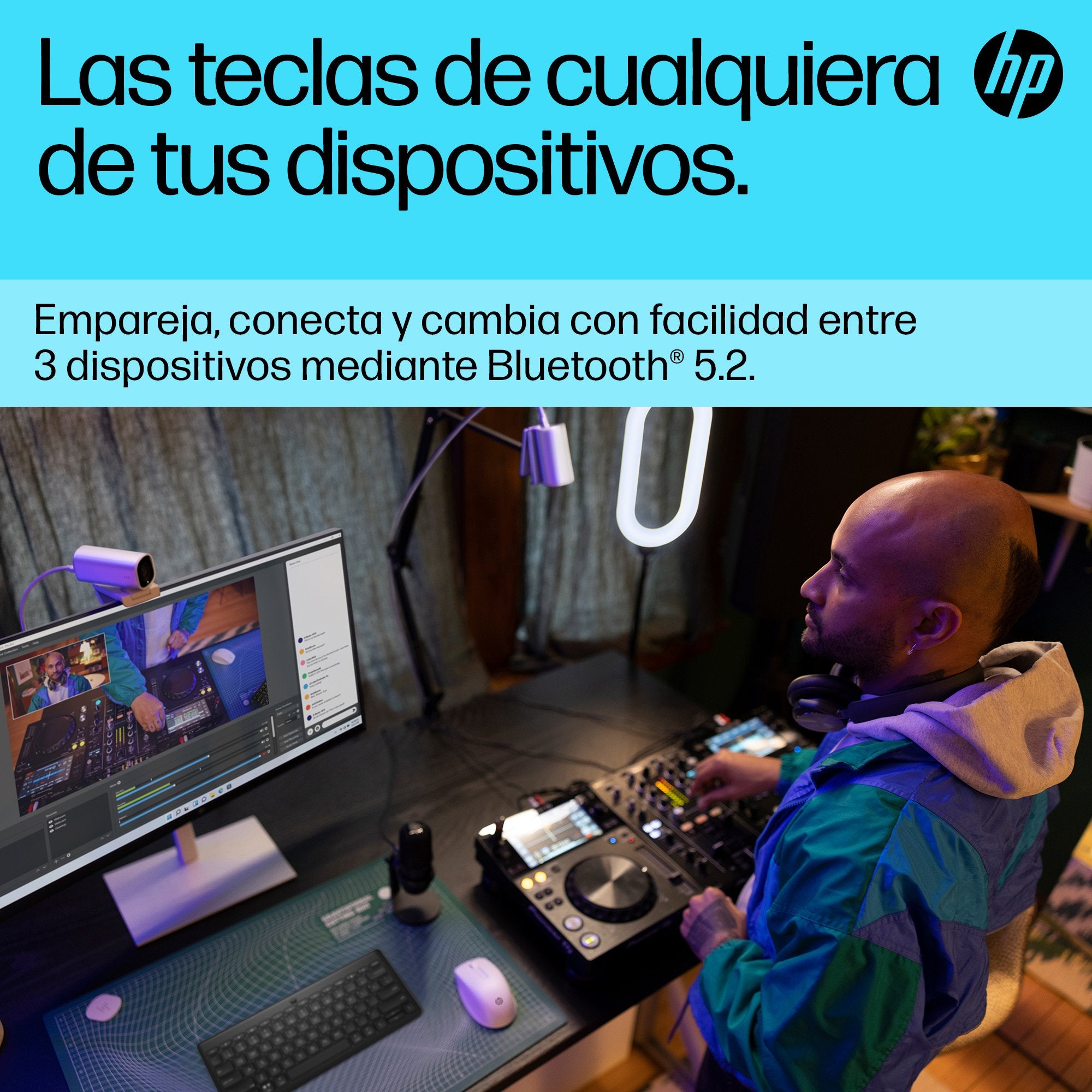 EAN 0196548516001 - HP 350 BLK Compact Multi-Device Keyboard teclado Hogar Negro imagen 7