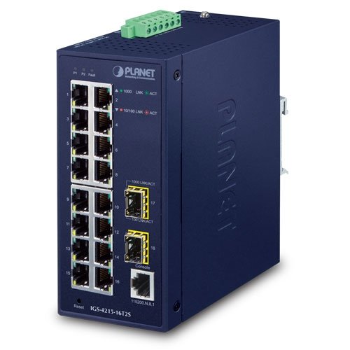 Planet Igs-4215-16t2s Switch Gestionado L2/L4 Gigabit Ethernet [10/100/1000] Azul