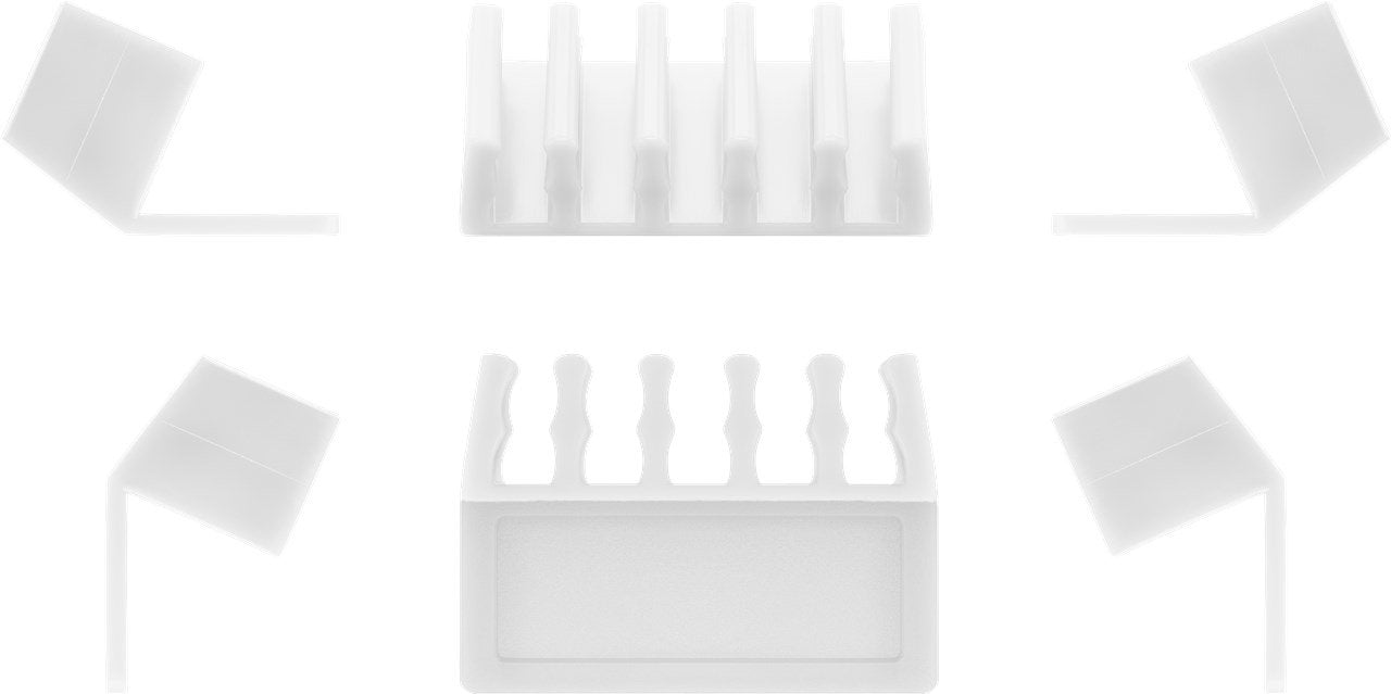 Juego De 2 Piezas Para Organizar Y Sujetar Cables, Extraíble, Gestión De Cables 5 Ranuras, Blanco, Blister