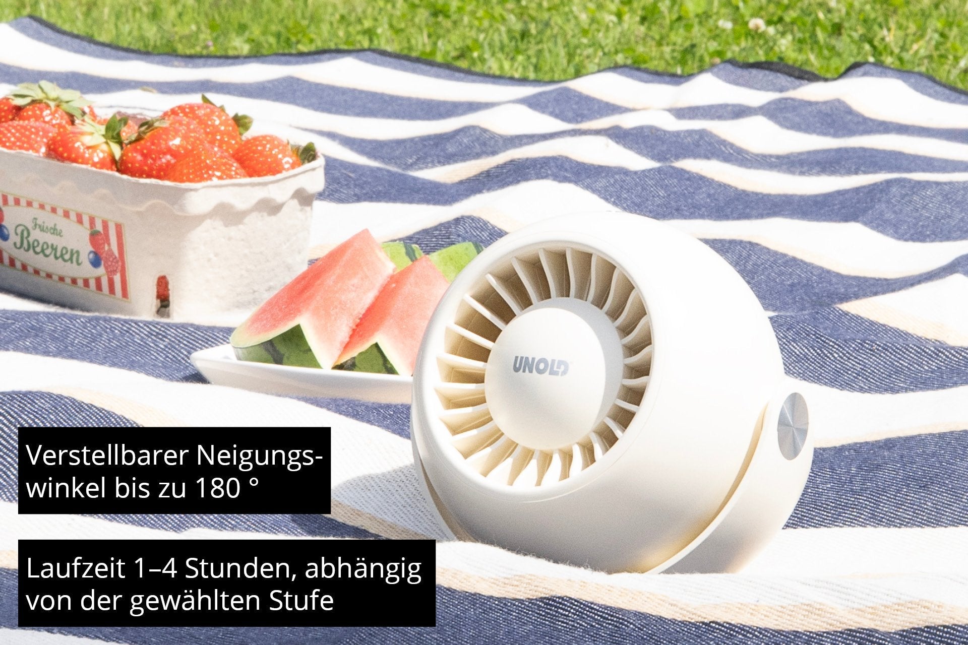 86679 Breezy Bowl Akku-Ventilator Bl 6w 3 Geschwindigkeitsstufen Ø9cm