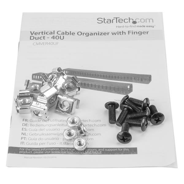 Startech.Com Gestor Organizador Vertical De Cableado Con Lengüetas - 0u - 1,8m