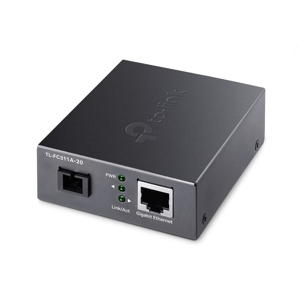 Convertidor De Fibra Tp-Link Fc311a-20  Single-Mode Gigabit Bidireccional De 1p Rj45 10/100/1000 A 1p Sc Port Gigabit Cobertura 20km