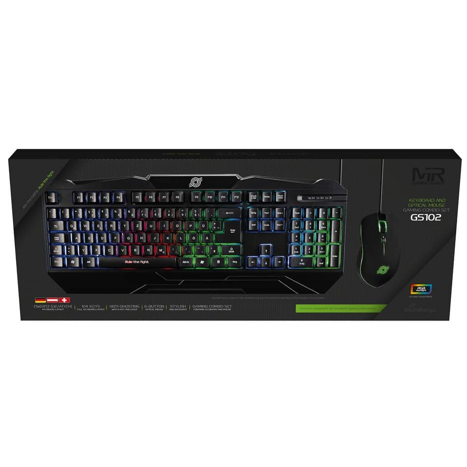Teclado Alemán + Ratón Mediarange Mrgs102 Usb Qwertz Negro