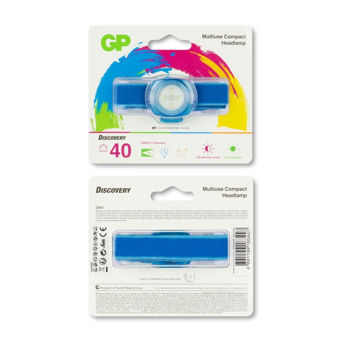 Gp Lampara Frontal Ch31 40 Lumen 2 X Cr 2025 Azul 260gpactch31003