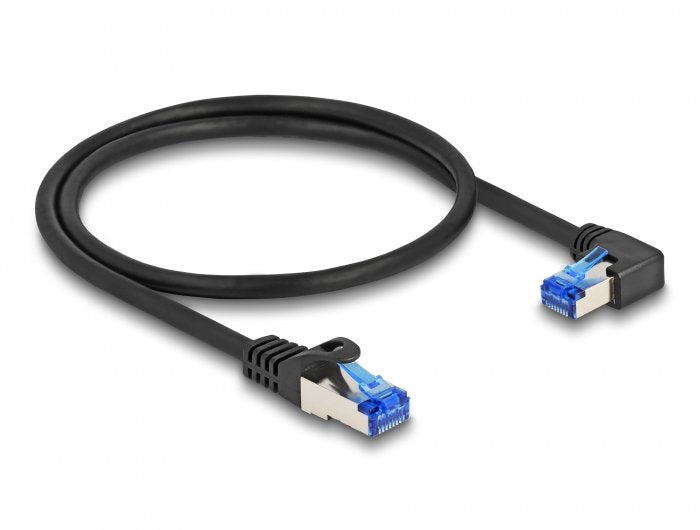 Delock Cable De Red Rj45 Cat.6a S/Ftp Gerade / Rechts Angular 0,5 M Negro