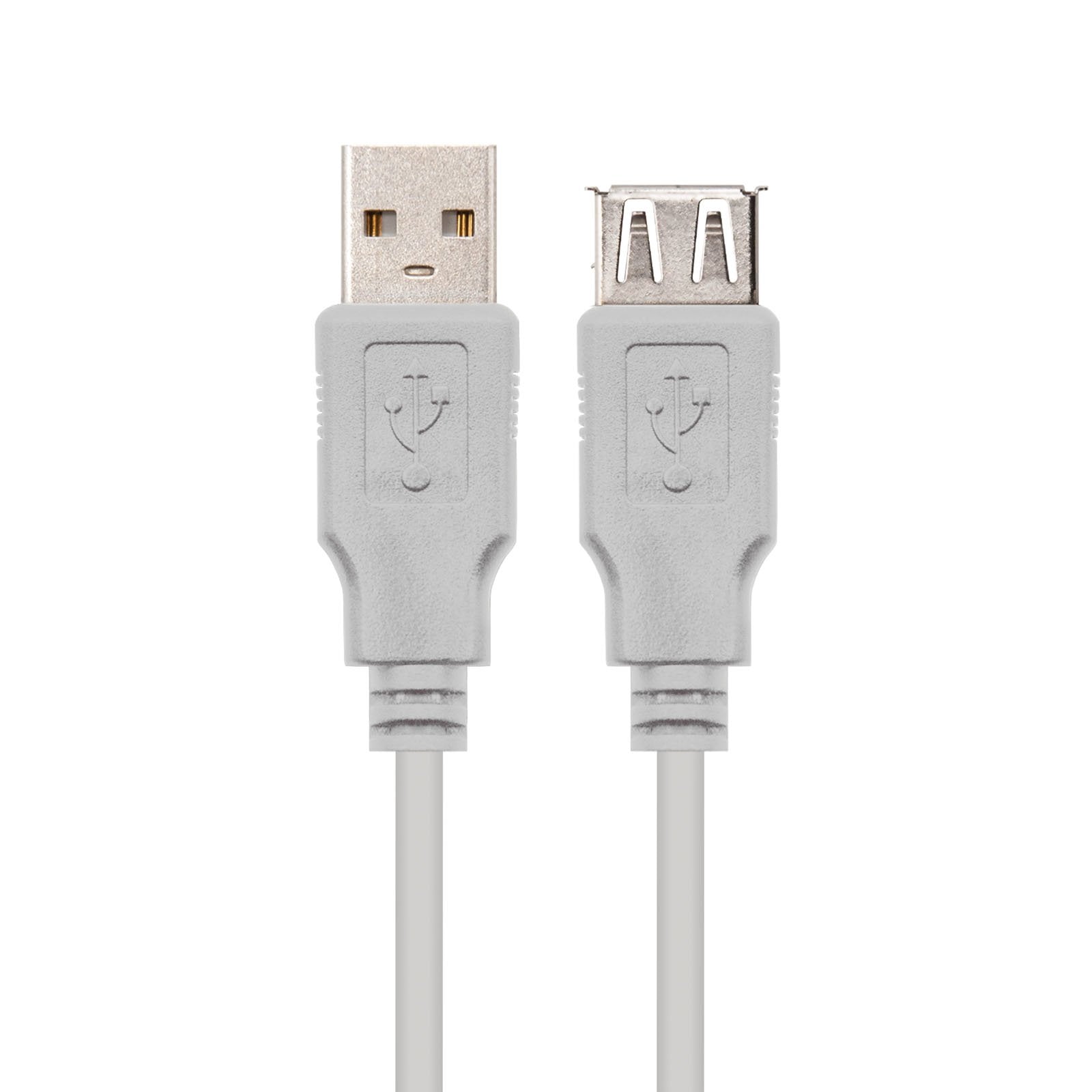 Nanocable Cable Prolongador Usb-A 2.0 Macho A Usb-A Hembra 1m