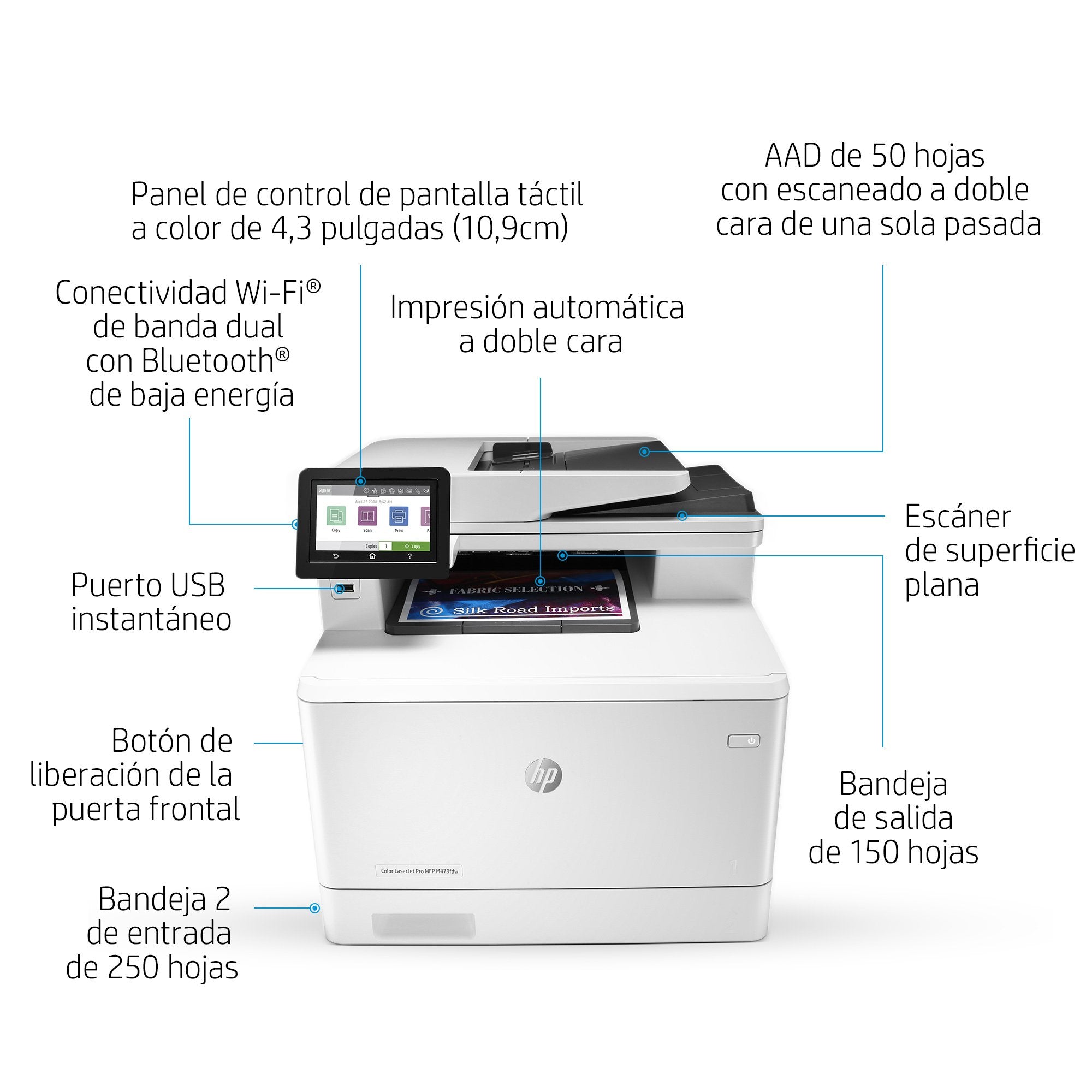 EAN 0192018996632 - HP Color LaserJet Pro MFP M479fnw Laser A4 600 x 600 DPI 27 ppm Wifi imagen 6