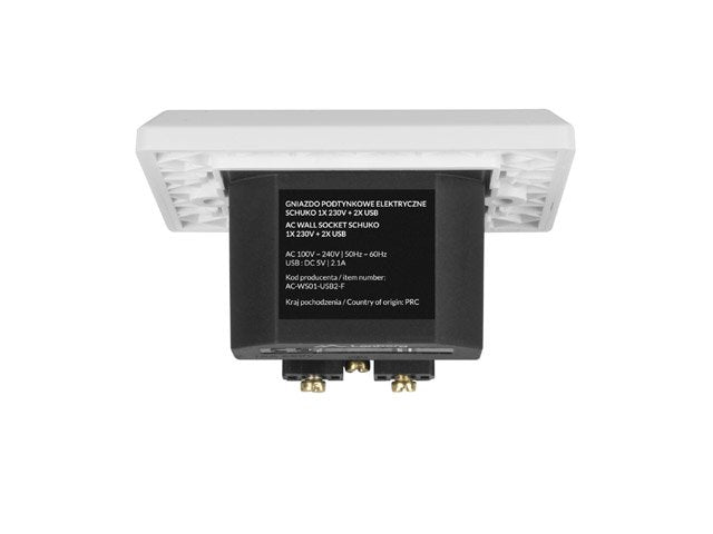 Roseta De Pared Lanberg Ac-Ws01-Usb2-F Con Toma Schuko 16a Y 2 Puertos Usb 2.1a Color Blanco