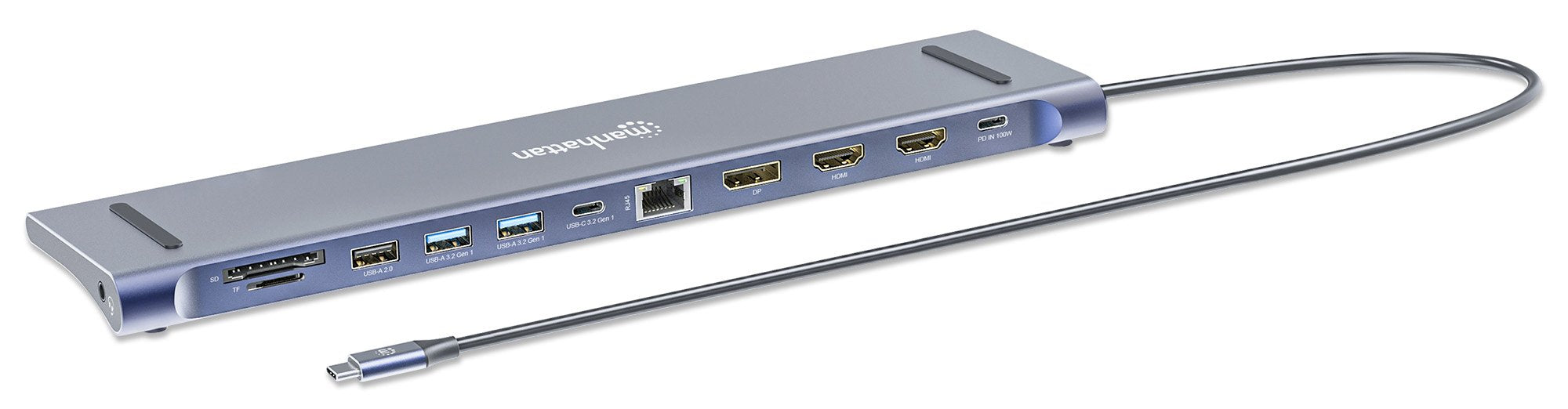Manhattan Dockingmation 12-In-1 4k 1xhdmi 2xdp 3xusb-A