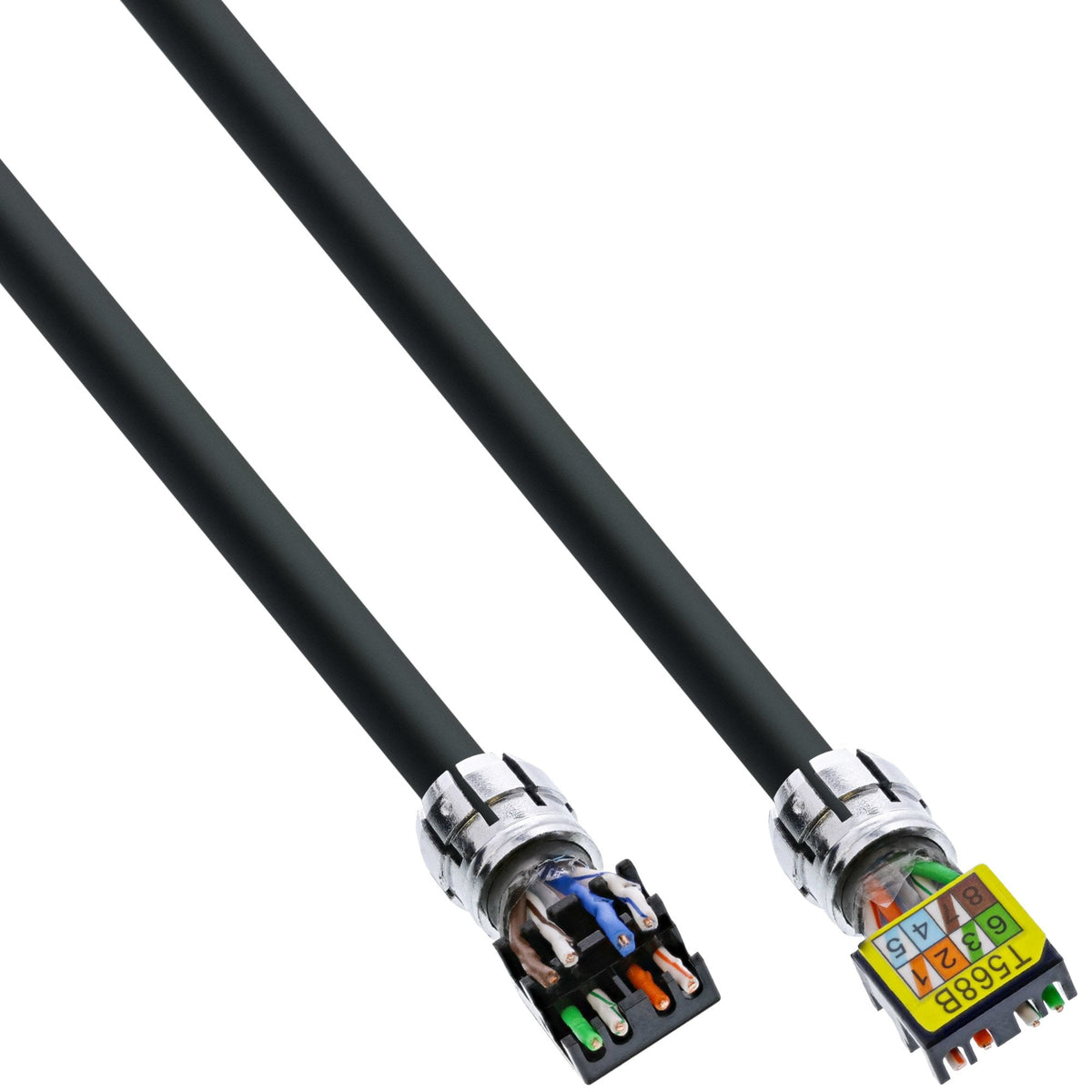 Cable De Red Inline, U/Utp, Cat.6a, Libre De Halógenos, Cobre Awg23, Negro, 40m