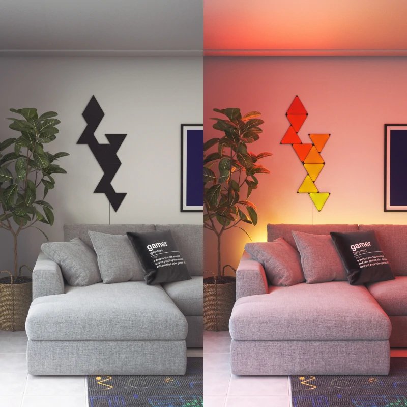 Nanoleaf Shapes Mini Triangles Ultra Negro Expansion 10 Pk