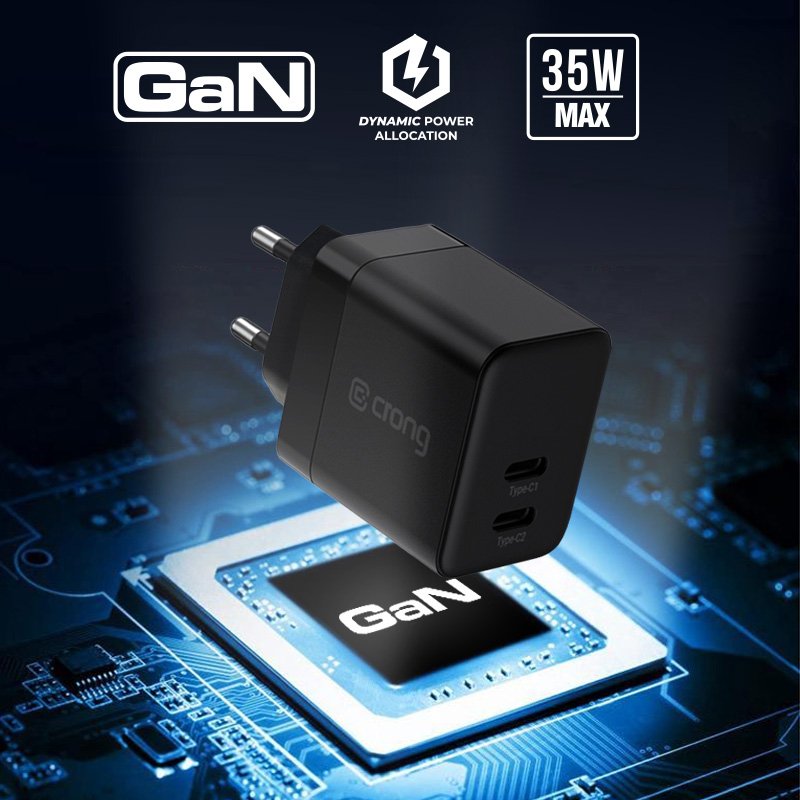 Ultra Compact Gan Ladowarka Sieciowa 2x Usb-C 35w Pd 3.0 Z Pps Biala