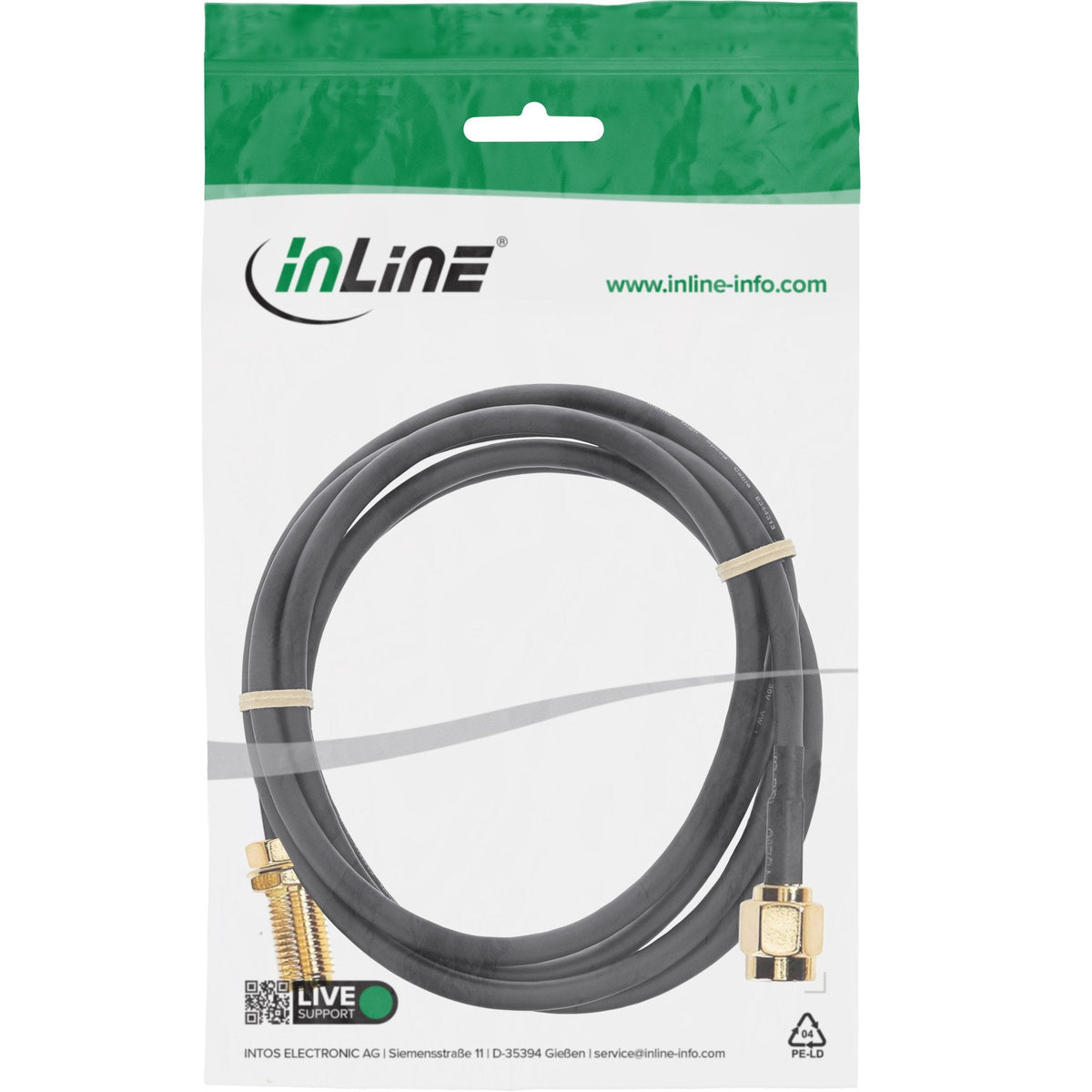 Cable Inline Wifi Enchufe R-Sma A Acoplamiento R-Sma 2m