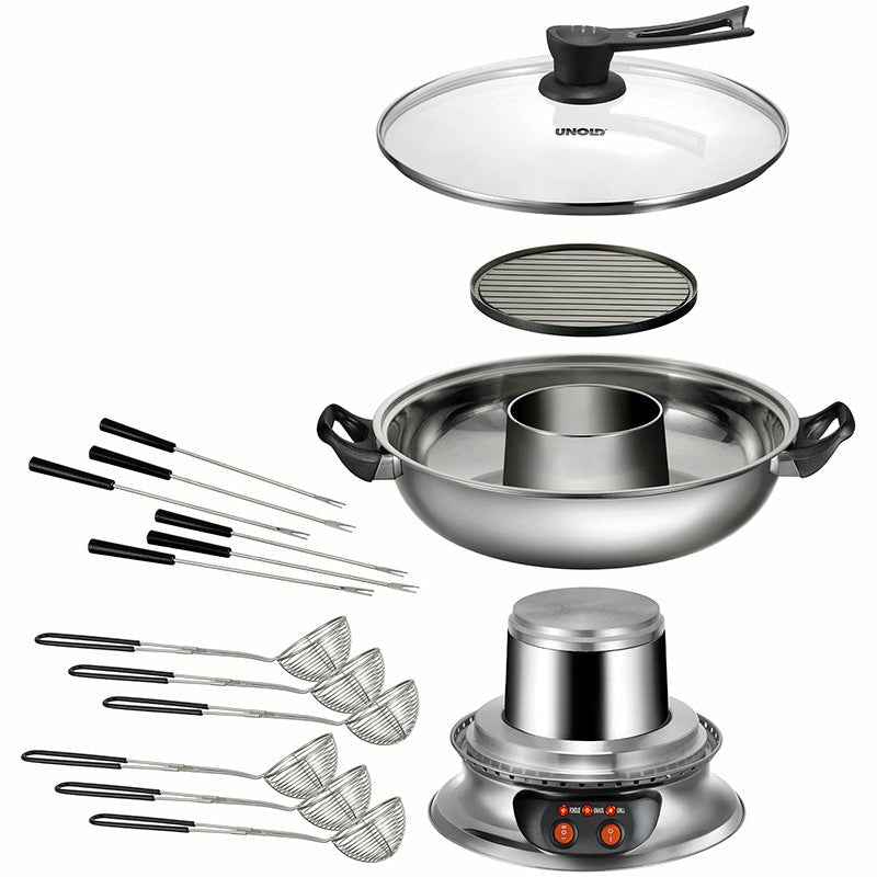 Unold Asia-Fondue, Acero Inoxidable, 1350 W, Ac 230v@50hz