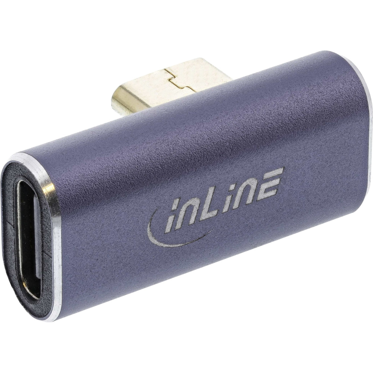 Adaptador Inline Usb4, Usb Tipo C Macho/Hembra Vertical En Ángulo Derecho/Izquierdo, Aluminio, Gris
