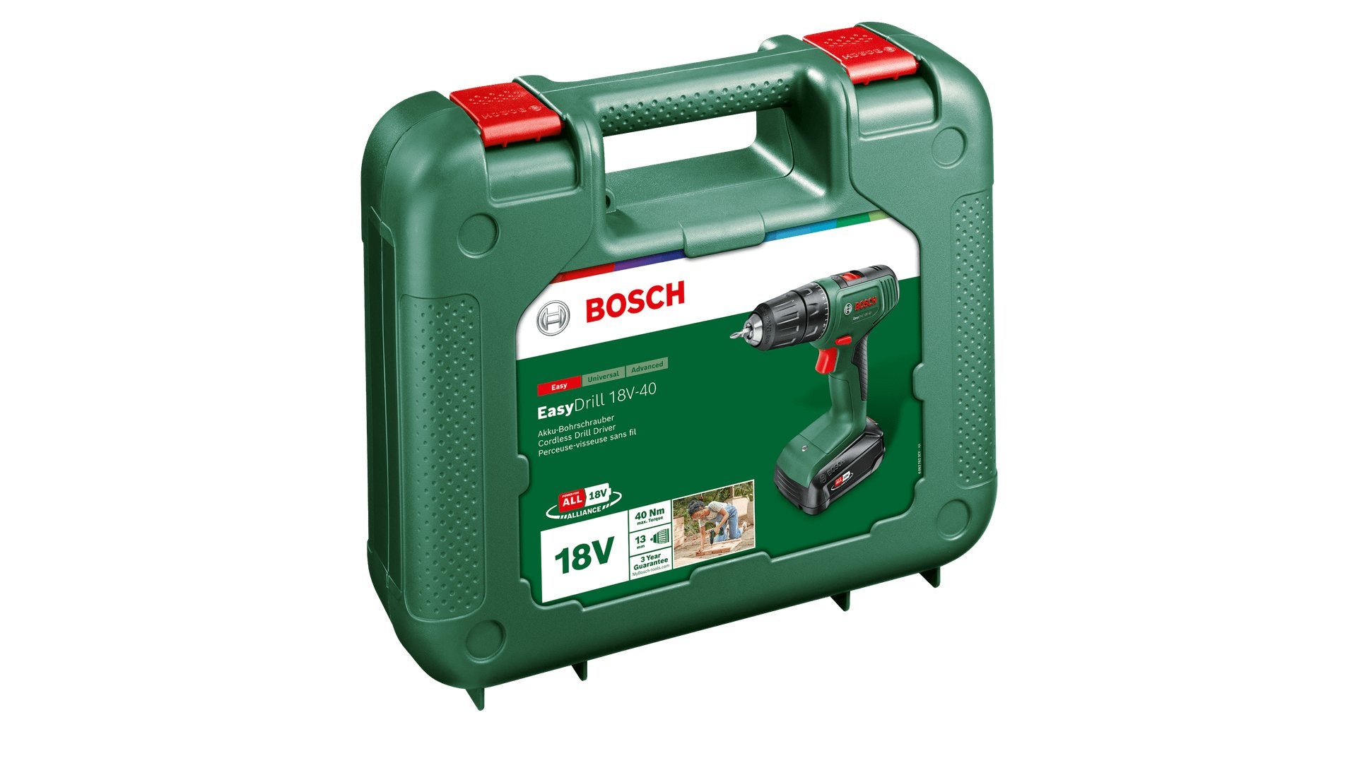 EAN 4053423232554 - Bosch EasyDrill 18V-40 1630 RPM Sin llave 1,3 kg Negro, Verde imagen 3