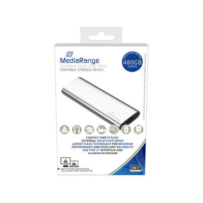 Mediarange Disco Ssd 480gb Usb Typ-C Externo Mr1102 Silber
