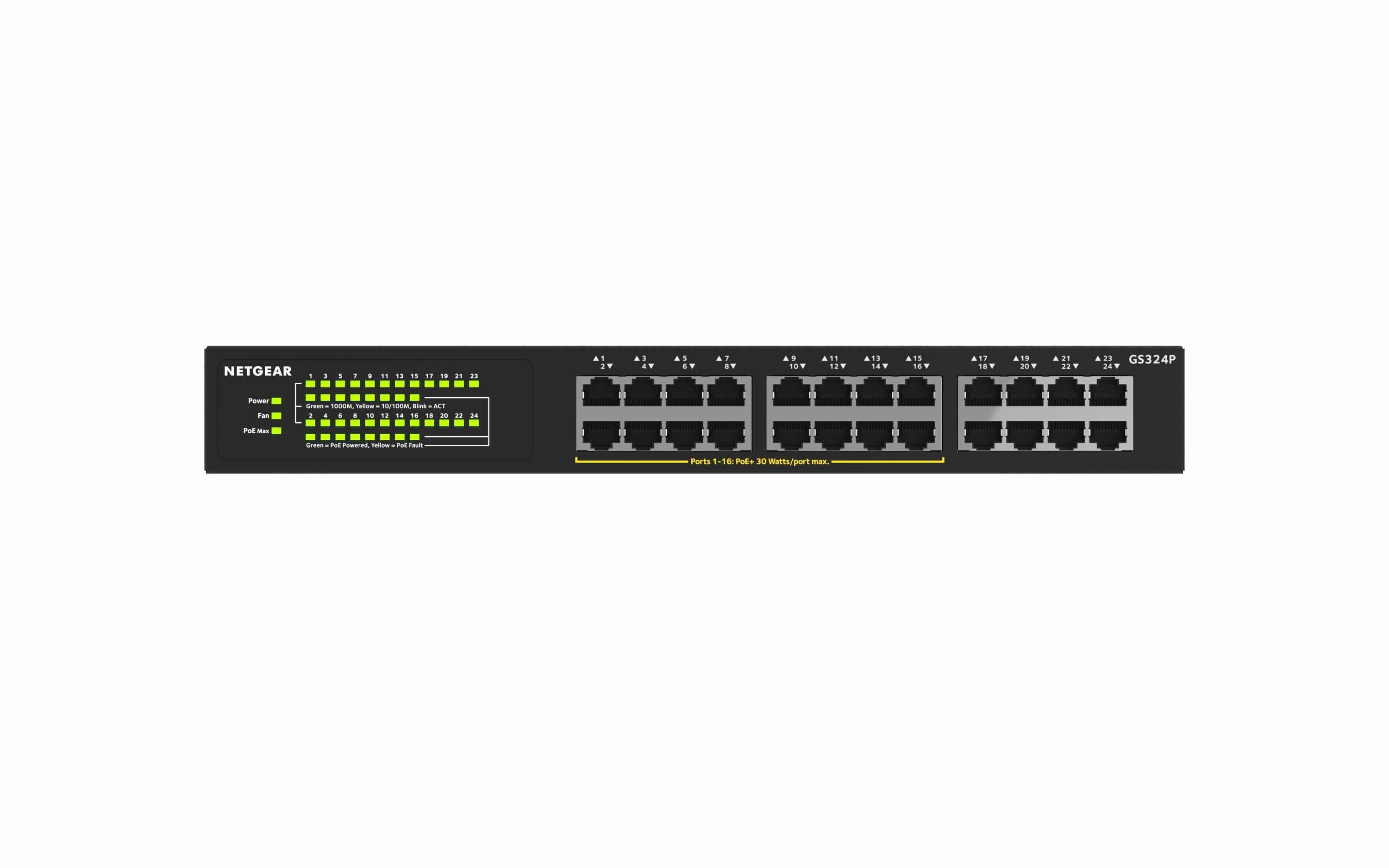 EAN 0606449144802 - NETGEAR GS324P No administrado Gigabit Ethernet (10/100/1000) Energía sobre Ethernet (PoE) 1U Negro imagen 4