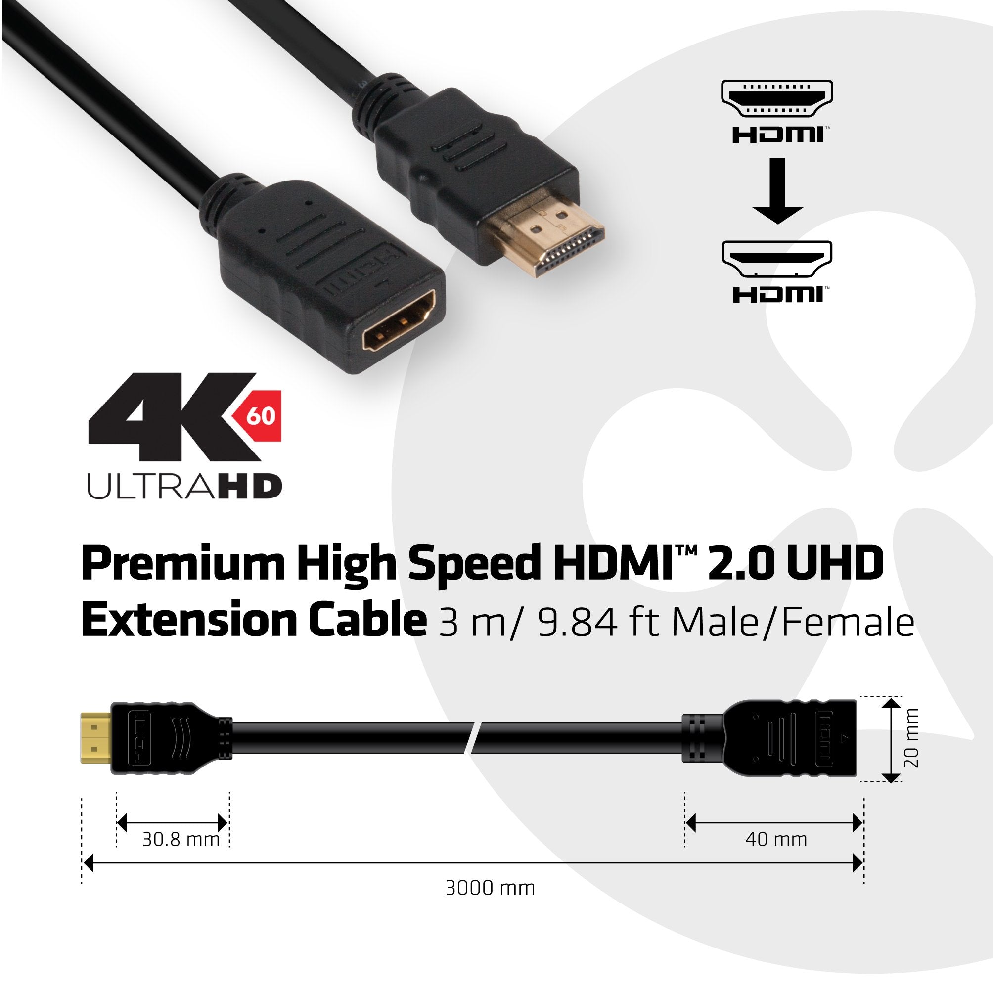 EAN 8719214470685 - CLUB3D CAC-1321 cable HDMI 3 m HDMI tipo A (Estándar) Negro imagen 4
