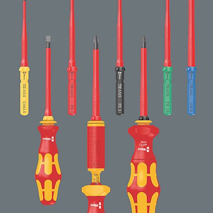 Wera Kraftform Kompakt Vde 18 Universal 2 Tool Finder, 18 Piezas, Destornillador Rojo/Amarillo, Incl. 2 Mangos Enchufables, Hojas Intercambiables Vde 5006614001
