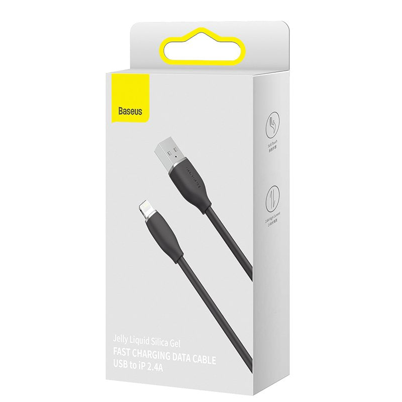 Kabel Usb Do Lightning Baseus Jelly, 2,4a 2m (Czarny)