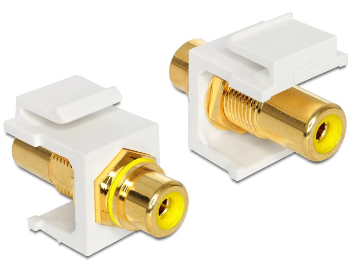 Keystone Modul Cinch Buchse > Cinch Buchse Chapado En Oro Gelb   Weiss