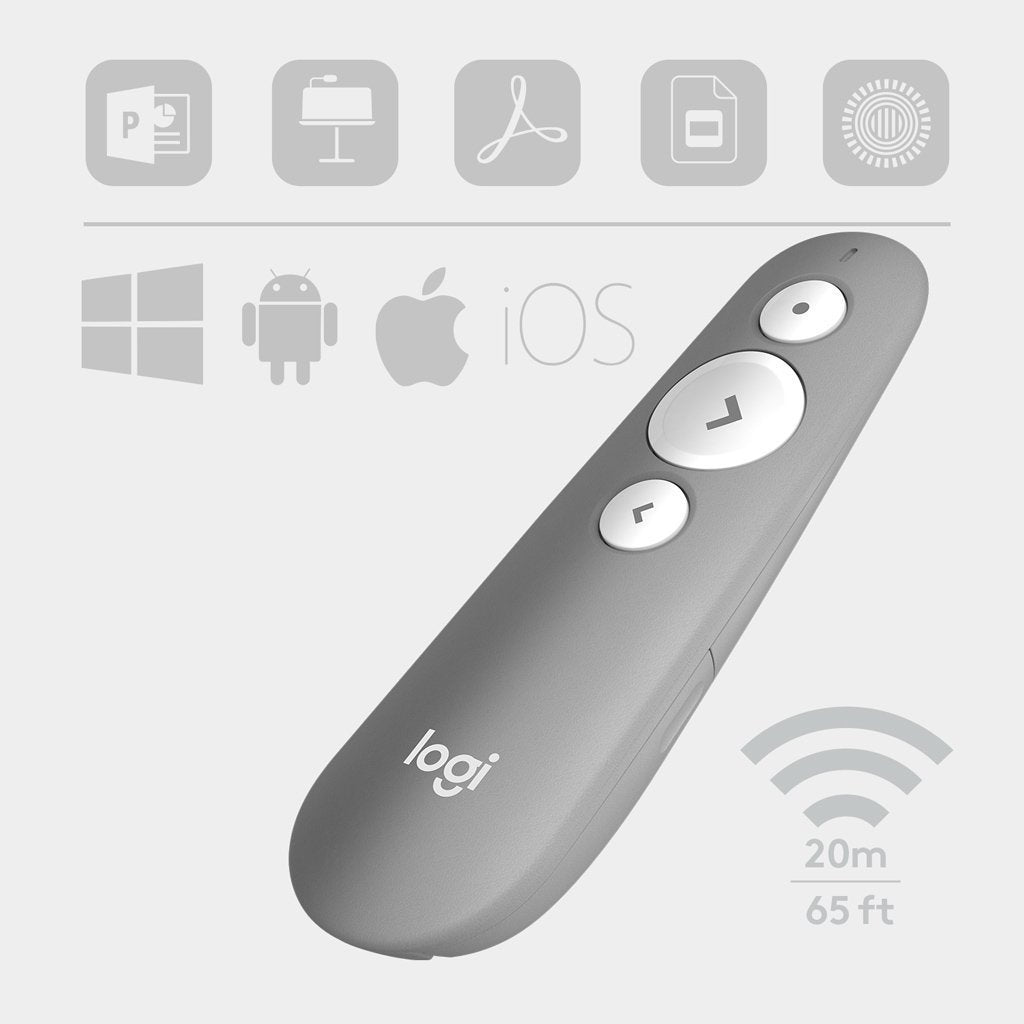 Logitech Presenter Wireless Inalambrico R500s Bluetooth Gris Medio Para Presentaciones