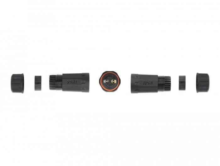 Delock Cableverbinder Für Aussenbereich 2 Pin, Ip68 Wasserdicht, Schraubbar, Cabledurchmesser 4,5 - 7,5 Mm Schwarz