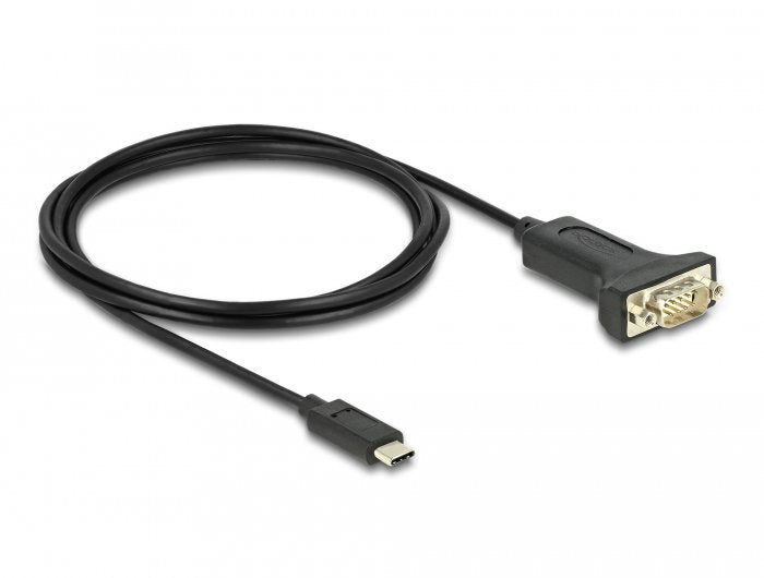 Delock Adapter Usb Type-C Zu 1 X Seriell Rs-232 D-Sub 9 Pin Stecker Mit Muttern 2 M