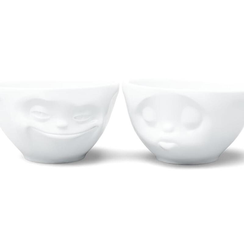 Fiftyeight Schälchen-Set 200ml - Grinsend & Küssend Blanco
