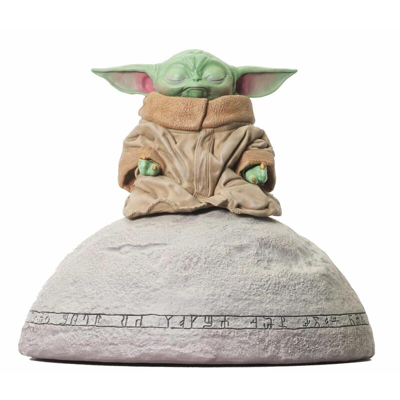 Figura Diamond Select Toys Star Wars The Mandalorian Grogu On Seein Stone 1 6 Escala Milestones Statue