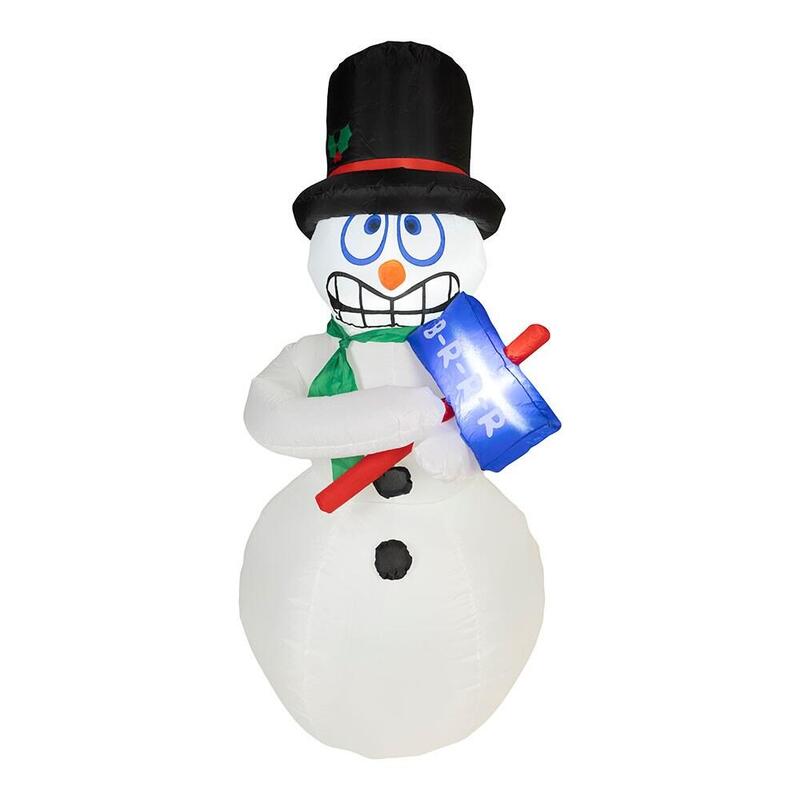 Figura Hinchable Con Led Para Exterior, Muñeco De Nieve, 80 X 70 X 175 Cm