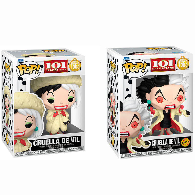 Figura Pack De 6 Unidades  Pop Disney 101 Dalmatas Cruella De Vil 5 + 1 Chase