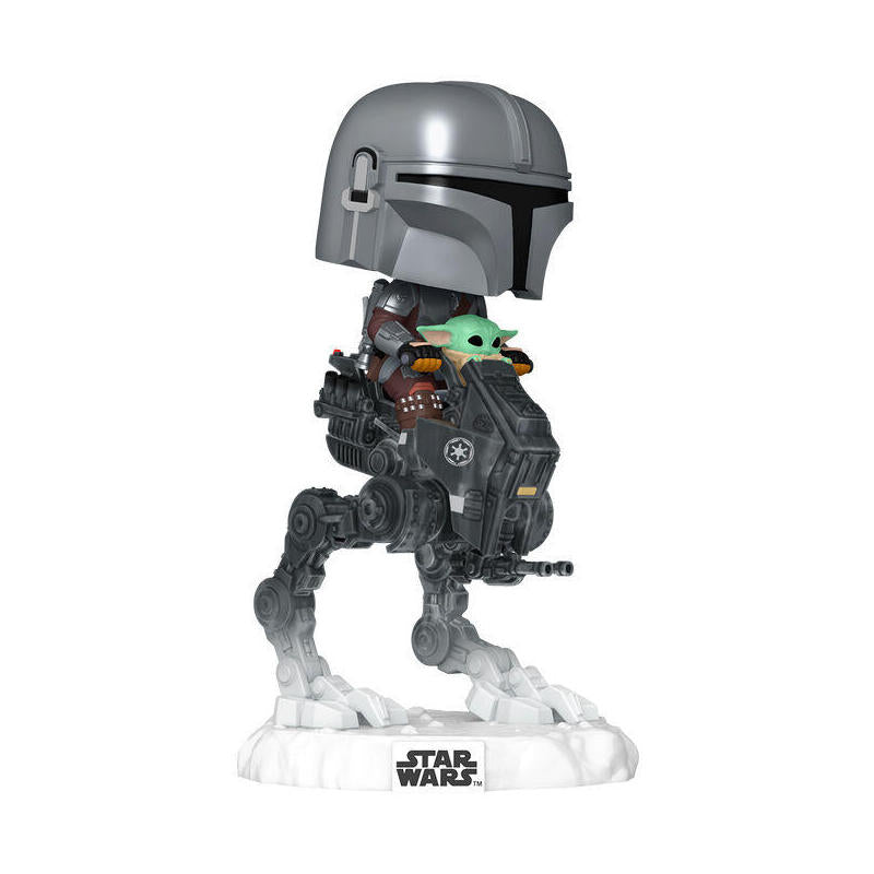 Figura Pop Rides Deluxe Star Wars Mandalorian & Grogu The Mandalorian With Grogu In Imperial Remnant At-Rt