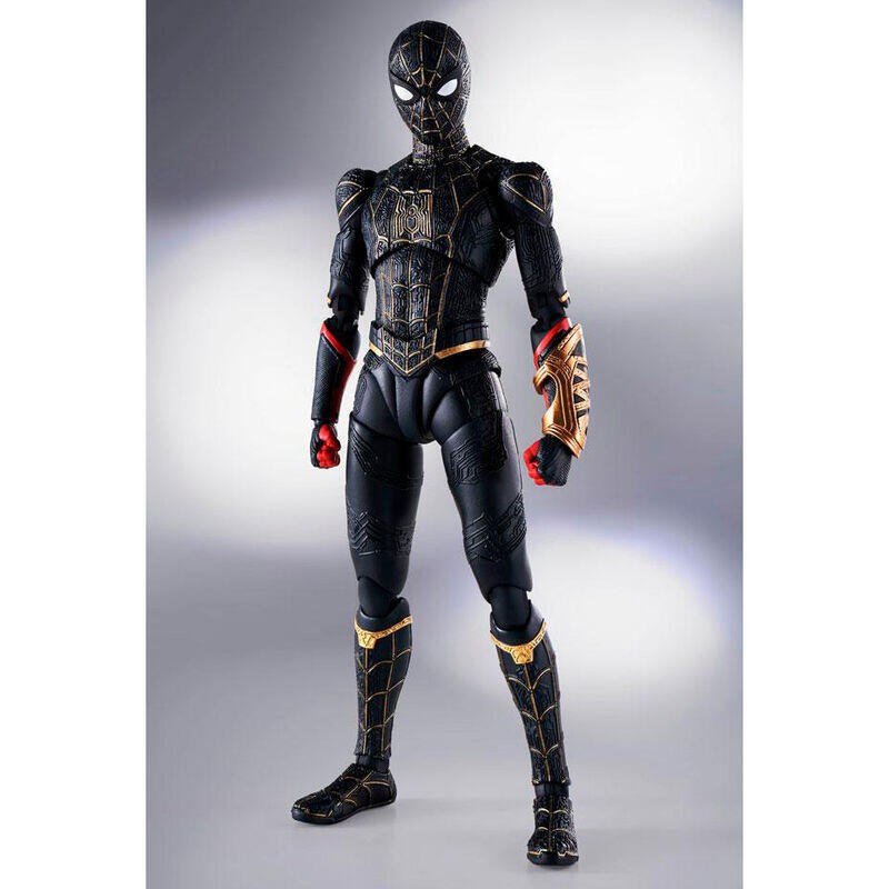 Figura S.H. Figuarts Spiderman Black And Gold Suit Special Set Spiderman No Way Home Marvel 15cm