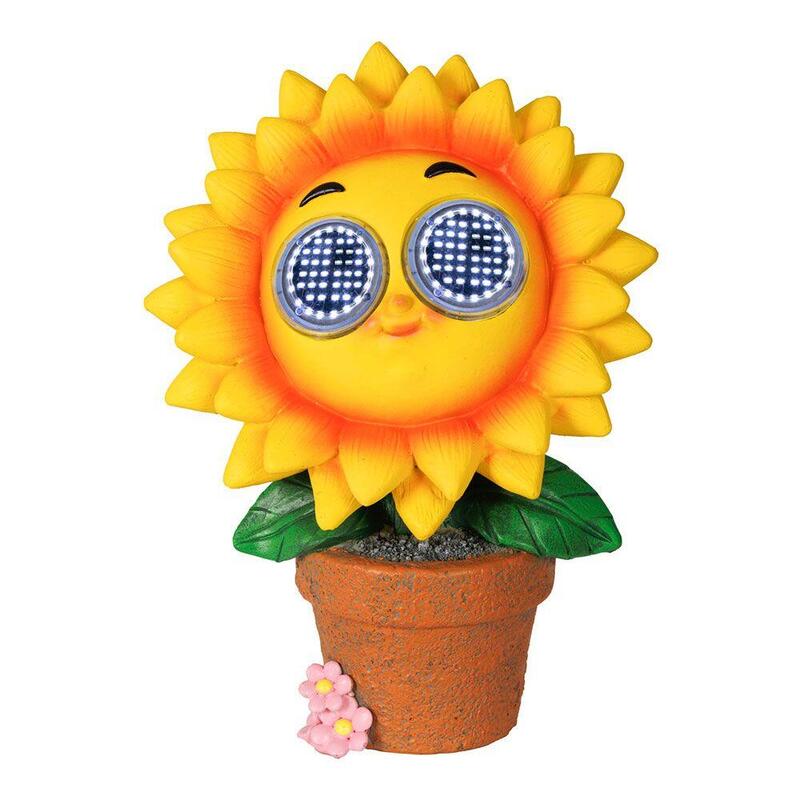 Figura Solar Girasol Amarillo; 15,5 X 10,5 X 21,5 Cm