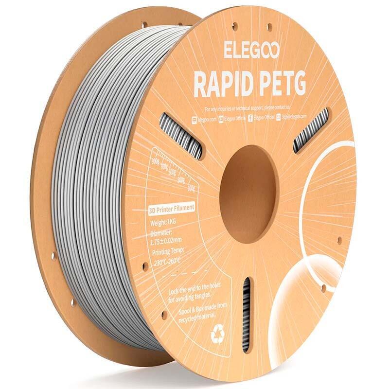 Filamento Elegoo Rapid Petg Gris Para Impresoras 3d Fdm  1.75mm Bobina De 1kg