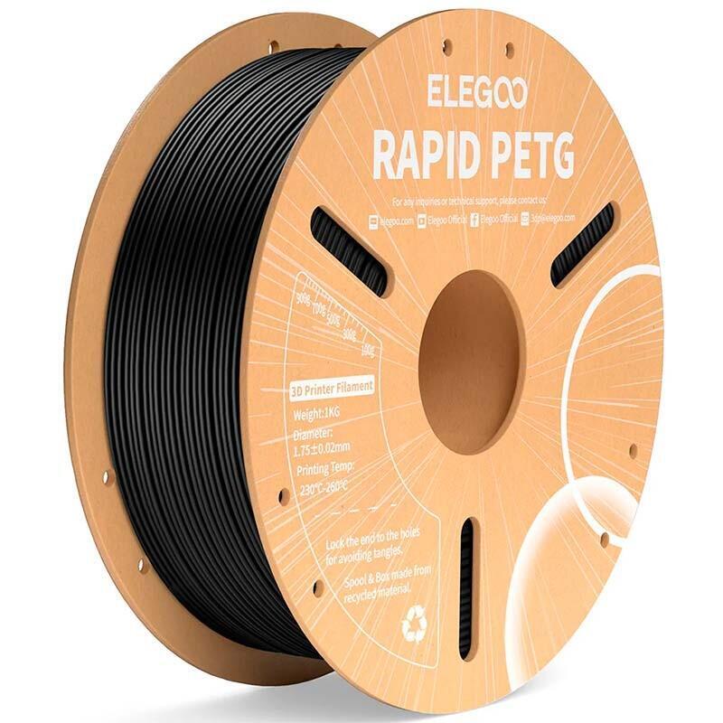 Filamento Elegoo Rapid Petg Negro Para Impresoras 3d Fdm  1.75mm Bobina De 1kg
