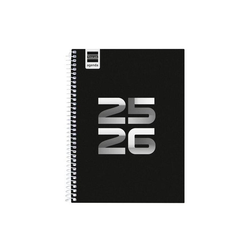 Finocam Agenda Cool Para Estudiantes Espiral 4º Svh Negro 2025-2026