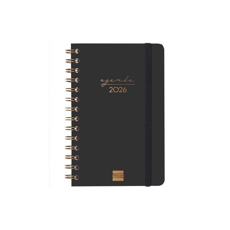 Finocam Agenda Espiral Alma E5-117x181mm Svh Tapa Dura Negro 2026