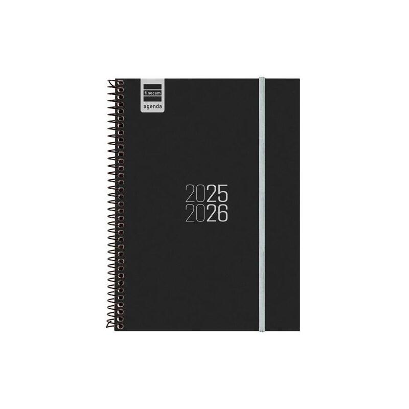 Finocam Agenda Para Estudiantes Espiral E10 - 155x212mm Svh Negro 2025-2026