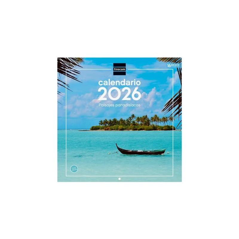 Finocam Calendario De Pared - Anual 2026 - Imagenes Variadas - 300x300mm - Espacio Para Escribir - Tematica De Paisajes