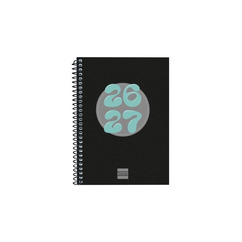 Finocam Cool Agenda Escolar 26/27 - Semana Vista Horizontal - Formato 8º - 120x164mm - Tapas De Carton Forrado - Papel