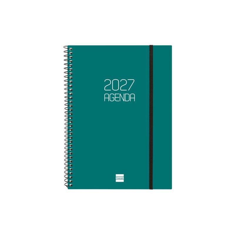 Finocam Espiral Basics Opaque Agenda - Anual 2027 - Semana Vista Horizontal - Formato E10 - 155x212mm - Espiral - Tapa