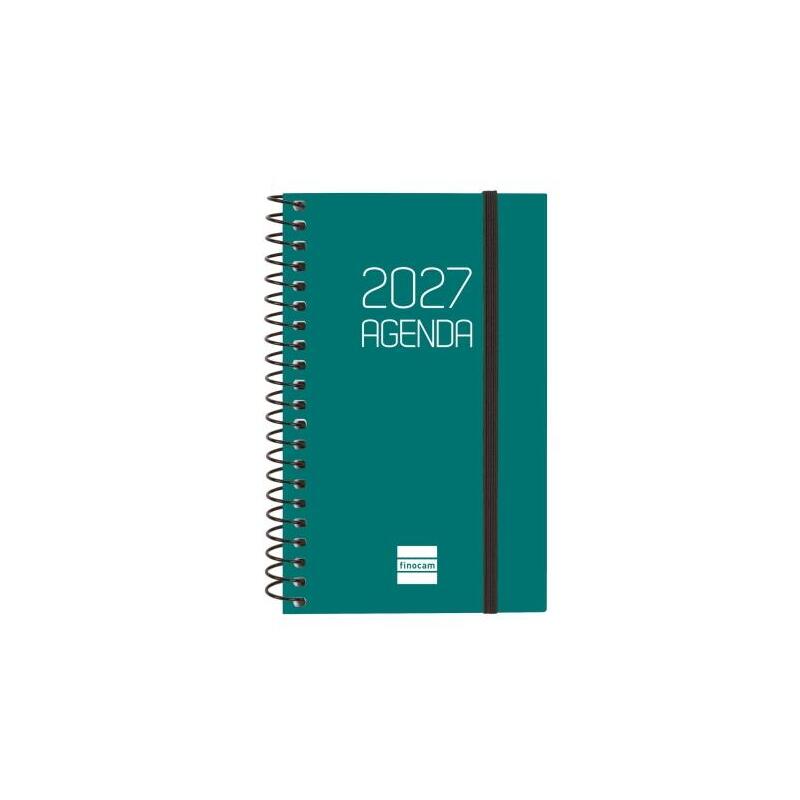 Finocam Espiral Basics Opaque Agenda - Anual 2027 - Semana Vista Horizontal - Formato E3 - 79x127mm - Espiral - Tapa De