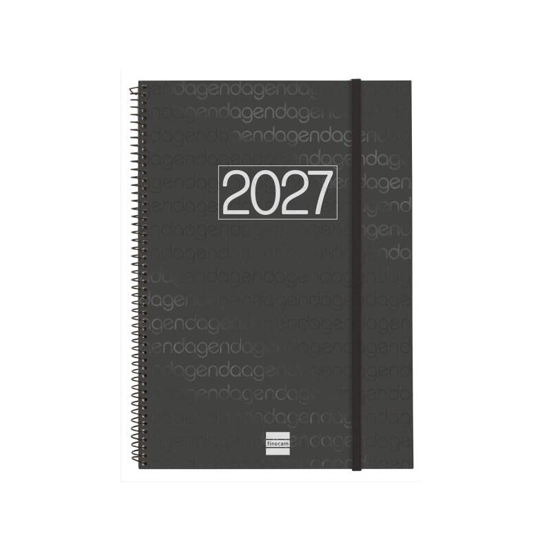 Finocam Espiral Basics Year Agenda - Anual 2027 - Semana Vista Vertical - Formato E40 - 210x297mm - Espiral - Tapa De