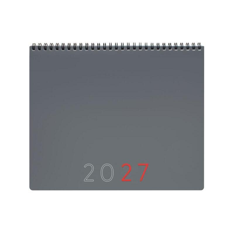 Finocam Planificador De Sobremesa Internacional - Anual 2027 - Mes Vista - 250x200mm - Espiral Doble - Tapa De