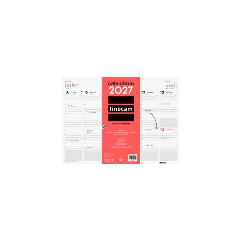 Finocam Vade Calendario Encolado Sobremesa 420x310mm Svv Neutro 2027