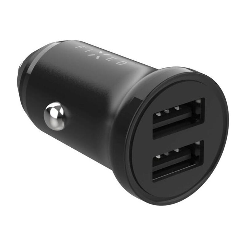 Fixed Dual Usb Car Charger 15w, Black